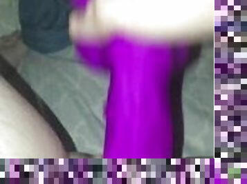 Huge purple dildo