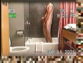 Masturabate in shower of the hotel room hiden cam