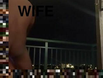 Big Ass Latina Slutwife Tina fucks BBC on balcony