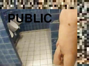 public restroom wanking cum