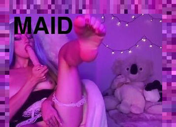 hot teen maid with big boobs cums for you and shows her sexy feet TEASER