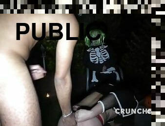 FUCKED BAREBACK FOR the halloween ceremeony with submission extrem in public for dimitri