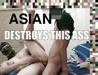 hær, asiatisk, udløsning, kæmpestor-pik, bøsse, creampie, thailænder, militær