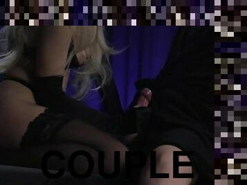 énorme, femme, ejaculation-sur-le-corps, milf, branlette, couple, mari, marié