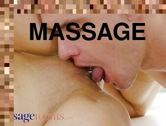 Massage Rooms Mia Trejsi gets creampie from big dick after deep blowjob