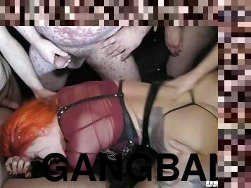 Halloween party gangbang fuck for Alexxavice, Harleys Sin and friends