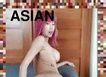 asiatisk, store-pupper, onani, pussy, amatør, japansk, stripping, dildo, uskyldig, ekshibisjonist