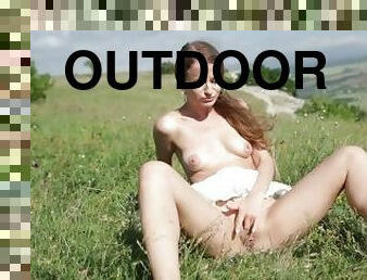 Beautiful Teen Merging with Nature Fingering Her Pussy Outdoors - Full Video!