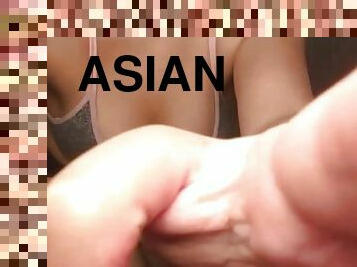 Asian Shaking Ass With Shorts Showing Wet Pussy