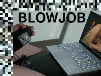 Had a blowjob from my favourite pornstar online - The handy masturbator
