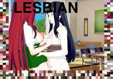 leszbikus, hármasban, anime, hentai, 3d