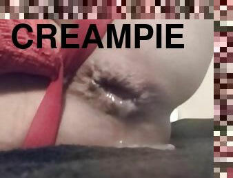 homo, creampie-ejakulasi-di-dalam-vagina-atau-anus-dan-keluarnya-tetesan-sperma, sperma, seorang-diri, pelacur-whore