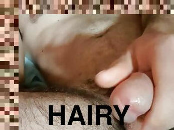 Big hairy cock squirts loads of cum