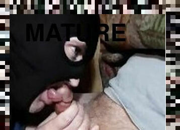 pappa, amatør, eldre, blowjob, cumshot, homofil, handjob, svelging, gloryhole, cum