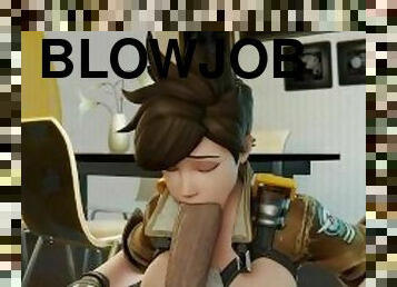 Tracer Lena Oxton Can't Suck So Big Dick but She is try. GCRaw. Overwatch