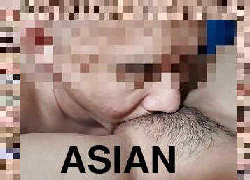 asiatisk, orgasme, pussy, amatør, tenåring, par, små-pupper