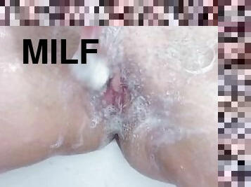 Milf Shaves Her Pussy Then Masturbates