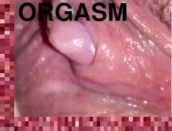 Extreme Close Up Big Erected Clitoris Real Orgasm Fat Pussy Lips