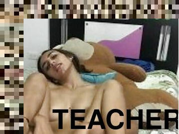 schoolgirl masturbates for her math teacher