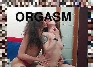 orgasm, amatori, lesbiana, jucarie, franceza, simpatica