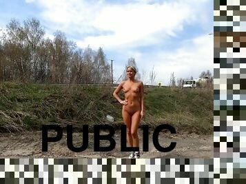 Nude Girl walking