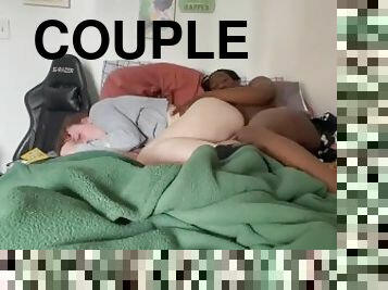 Interracial couple morning sex (creampie on onlyfans)