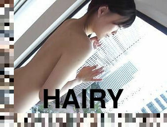 Slim and hairy Japanese wife spends entire day stark naked