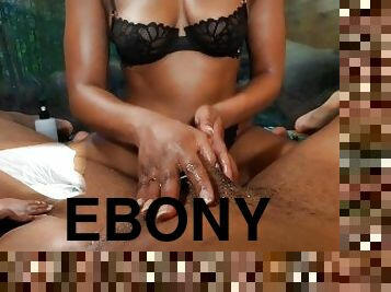 Convinced Hot Ebony Girl I Met On Vacation To Give My BBC A Handjob In Cabin