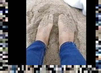 Amateur Girl Dirty Feet At The Beach