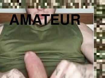 enorme, masturbación, amateur, polla-enorme, gay, pajeándose, a-solas, musculada, gay-joven, tatuaje