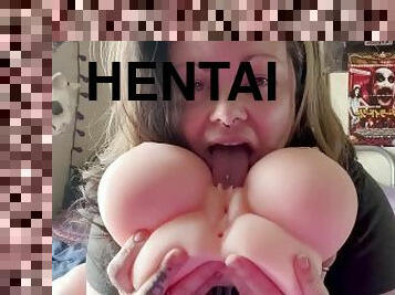 tetas-grandes, papá, masturbación, orgasmo, coño-pussy, juguete, con-los-dedos, doble, primera-persona, hentai