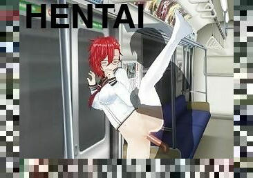 na-verejnosti, školáčka, zlatíčka, creampie, auto, červenovláska, anime, hentaj, 3d, tvrdé