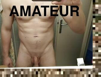 Nude fit boy body tease