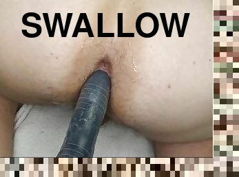 My White Big White Ass Swallowing Small Black Dildo And Loving It Part 1 of 2 _ Vince_wt