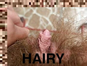 Big clit Hairy pussy Extreme closeup pov