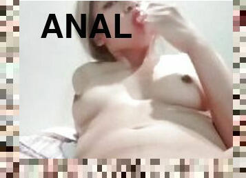 onani, pussy, anal, fingret, alene, våt, lollipop, suging