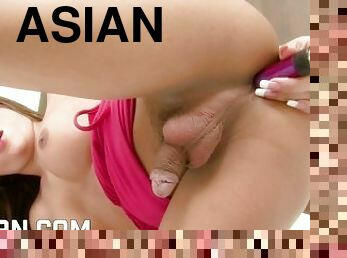 aasialainen, masturbaatio, anaali, mälliotos, lelu, ladyboy, thai, mälli, 18-v, dildo