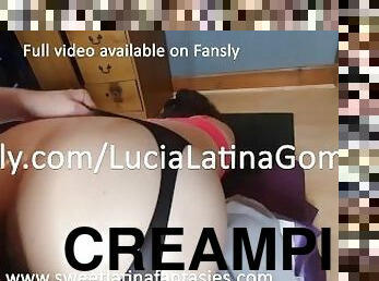 Latina gets her beef taco filled with white meat, creampied cumslut with a big ass gets dominated