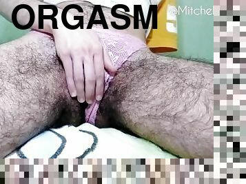 clítoris, peluda, masturbación, orgasmo, coño-pussy, amateur, pajeándose, bragas, corrida, culazo