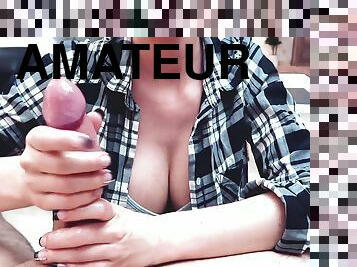 Amateur Teen Massages Cock With Long French Nails - Cfnm Pov 15 Min