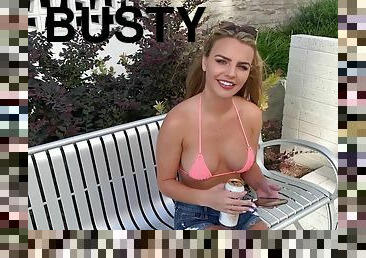 Young busty blonde Kate Dalia is a little cum slut - POV Blowjob