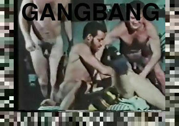 vintage, gangbang, sesso-di-gruppo