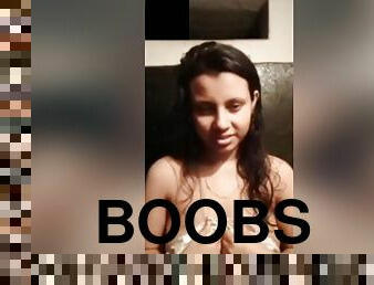 Today Exclusive- Cute Desi Shy Girl Showing Boobs