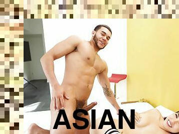 Uncut Latino Stud Slays Asian Big Titty Hottie Mina Moon