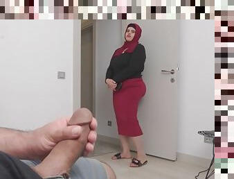 Wife in hijab caught me jerking off in hospital waiting room