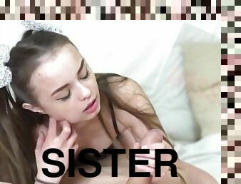 After the study, the step sister wanted her brothers cock