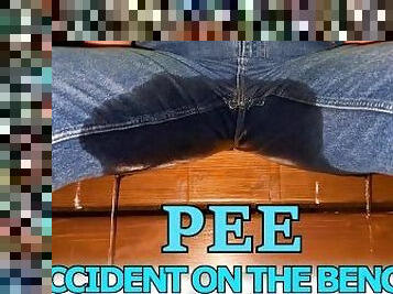 I peed my new jeans on public Bench.