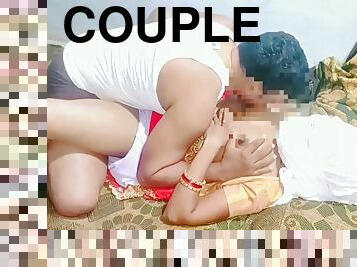Desi couple having sex in red sari