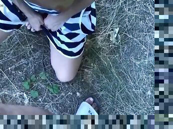 Anal sex with Russian milf fucked outdoors