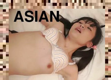 asiatisk, creampie, uskyldig